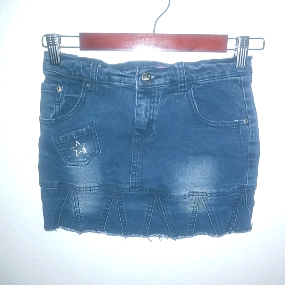 Cutie Fashion 10 Girls Jeans Mini Skort Star Heart Glitter
